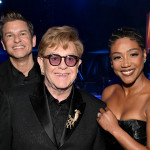 From left: Neil Patrick Harris, David Burtka, Elton John, Tiffany Haddish and David Furnish attend the Elton John AIDS Foundation's Academy Awards Viewing Party on March 10, 2024, in West Hollywood, California.