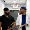 From left: Kareem Alexis, MD, and family nurse practitioner Bernard Royal, MSN, at NAESM’s Total Life Care Center in Atlanta