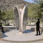 Renderings for the proposed Palm Springs AIDS Memorial, unveiled September 2024