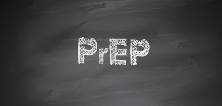 PrEP written on a chalkboard