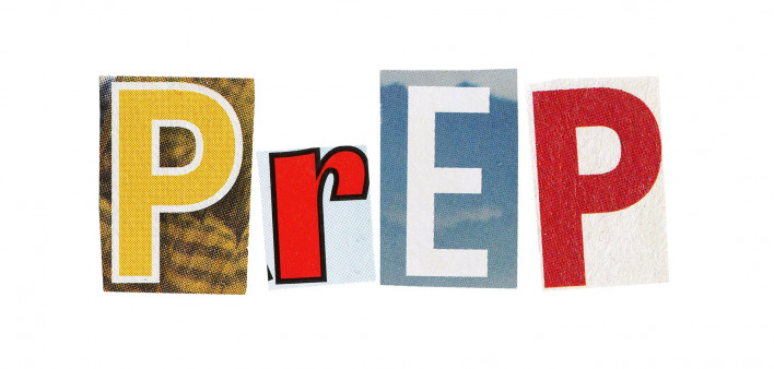 PrEP spelled out in colorful letters