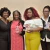 Iris House executive director Ingrid Floyd with 2019 honorees, Gina Brown, MSW; Kimberly Canady; and Antionettea Etienne