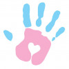 hand with heart in trans colors