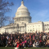 AIDSWatch participants rally outside the U.S. Capitol before lobbying members of Congress.