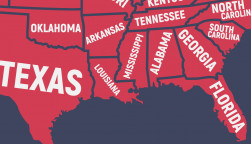 United States of America map with state names